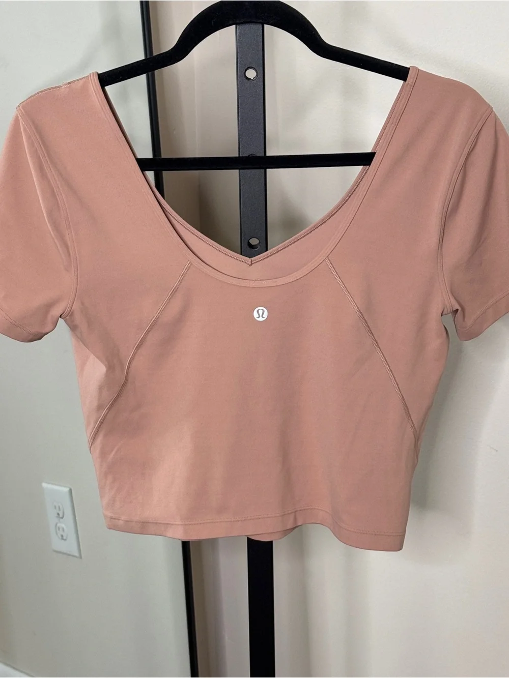 Lululemon Align Pink Clay Tan Cropped Athletic Top Size 6